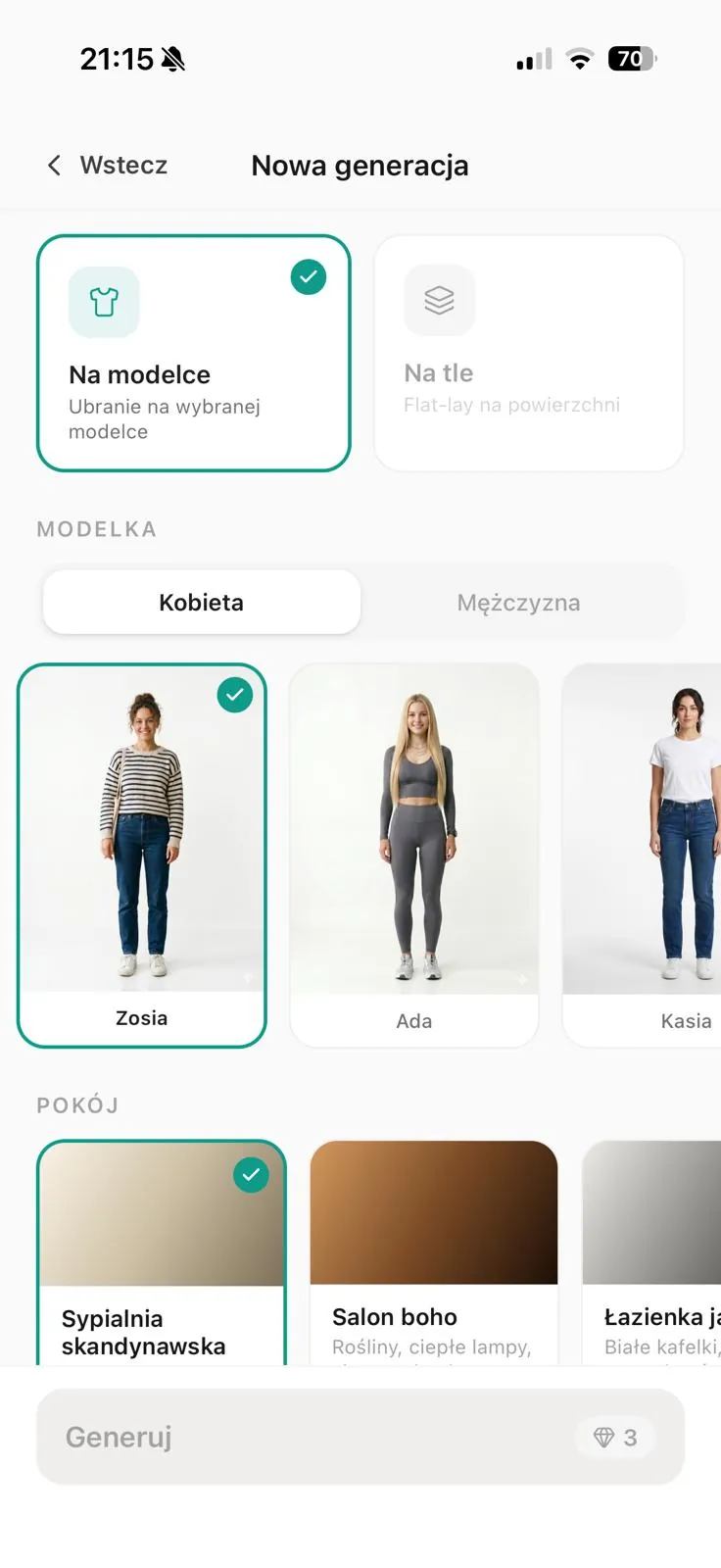 Ekran nowej generacji w aplikacji Vougly